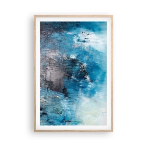 Plakát v rámu světlý dub - Rapsodie v modrém - 61x91 cm