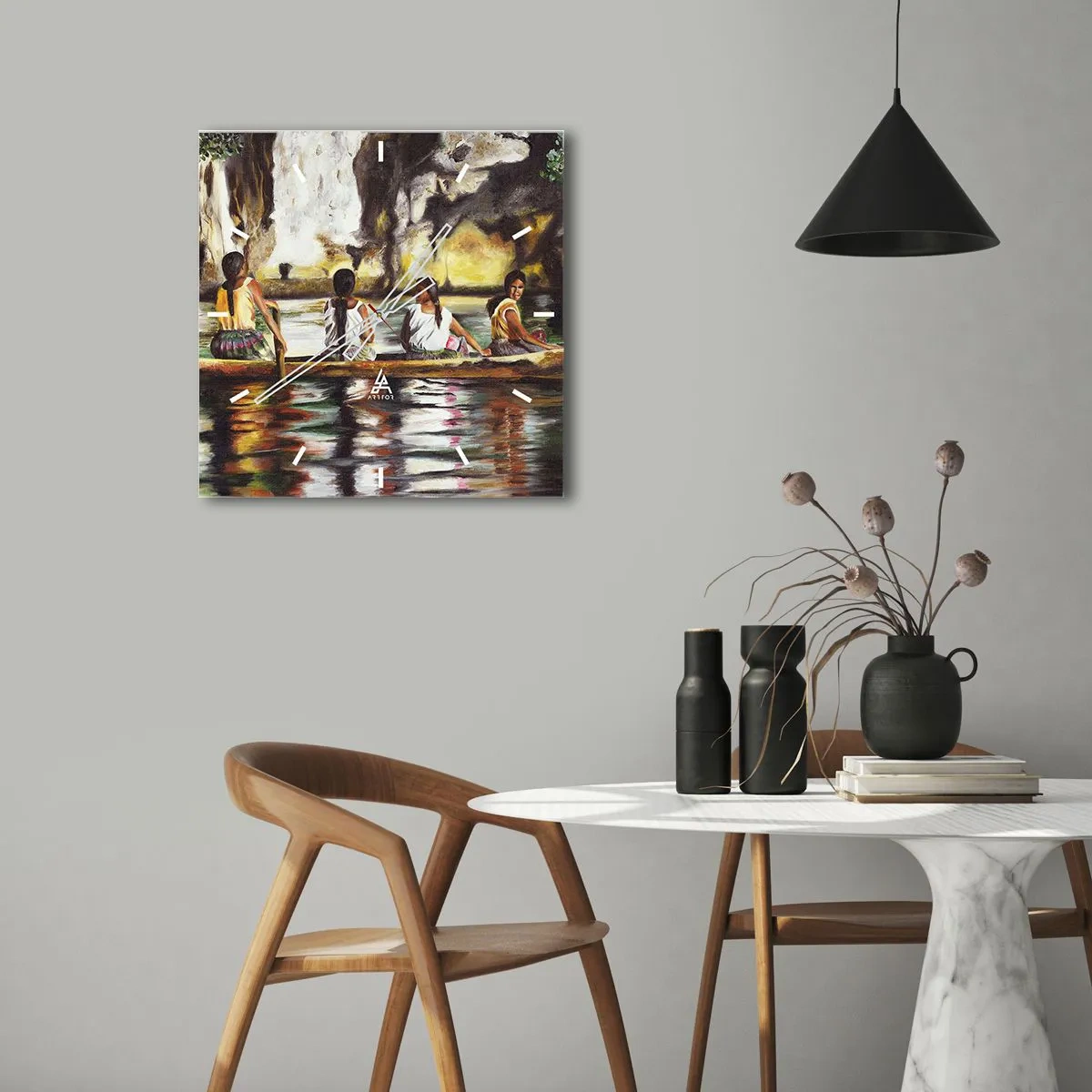 Nástěnné hodiny - V polynéském ráji - 40x40 cm