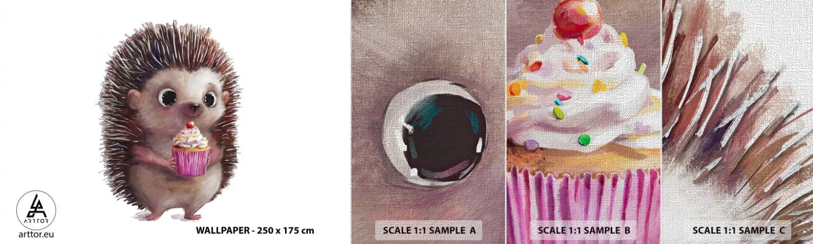 Vzor Fototapety Premium Canvas - Oslava je každý den - Pro děti, Ježek, Pohádka - 100x30 cm