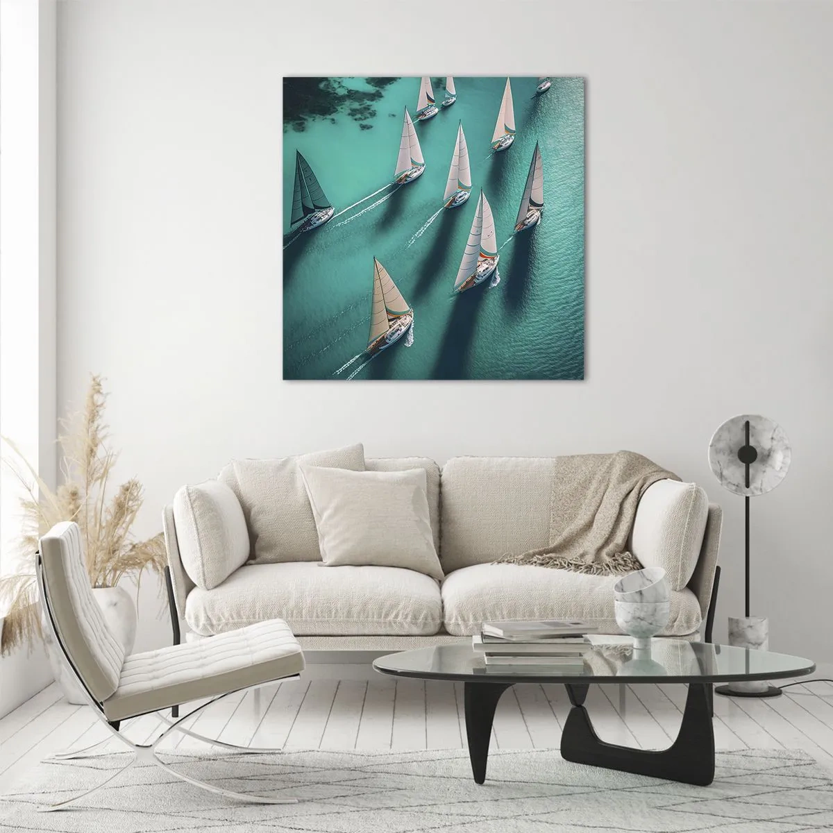 Obraz na skle - Zápasení s větrem - 60x60 cm