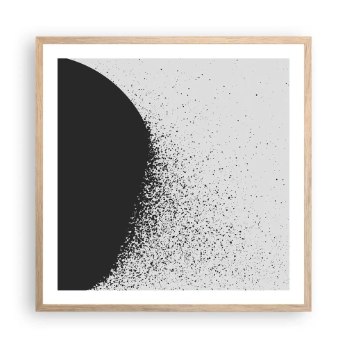 Plakát v rámu světlý dub - Pohyb částic - 60x60 cm