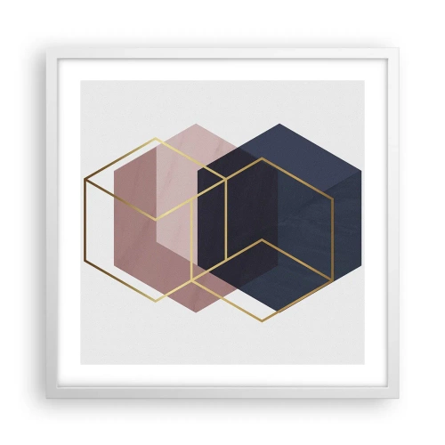 Plakát v bílém rámu - Síla jednoduchosti - 50x50 cm