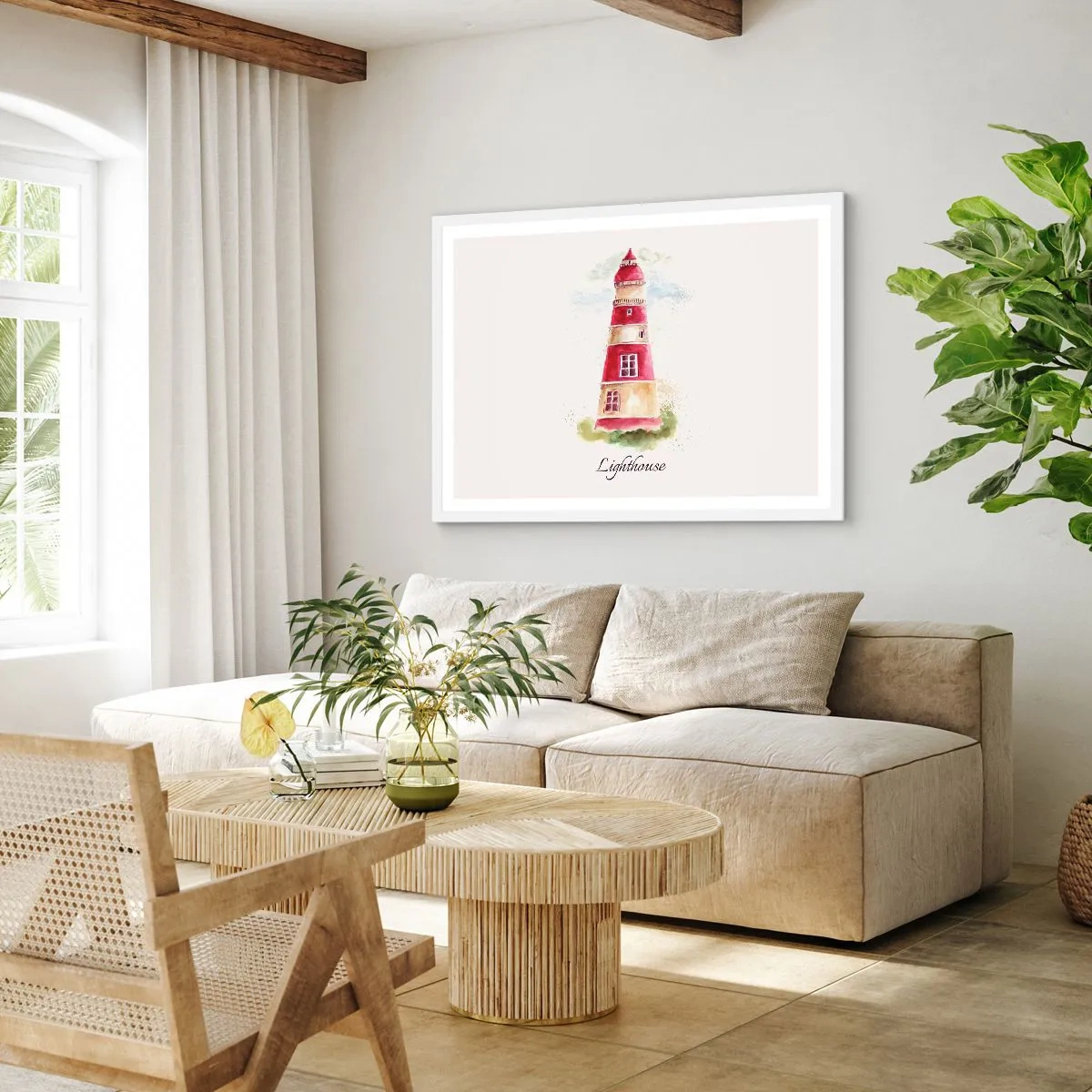 Plakát v bílém rámu - Tady je vždy počasí - 100x70 cm