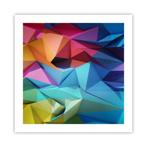 Plakát - Duhové origami - 50x50 cm