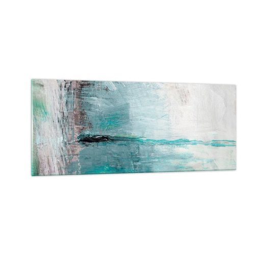 Obraz na skle - Horizontálně v modři - 100x40 cm