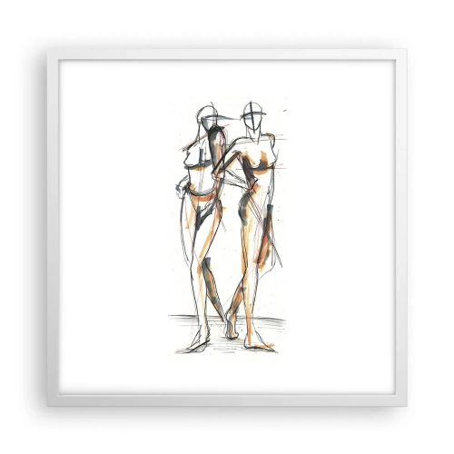 Plakát v bílém rámu - Studie šarmu - 50x50 cm