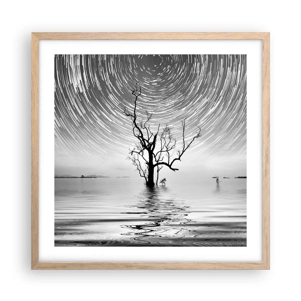 Plakát v rámu světlý dub - Symfonie přírody - 50x50 cm