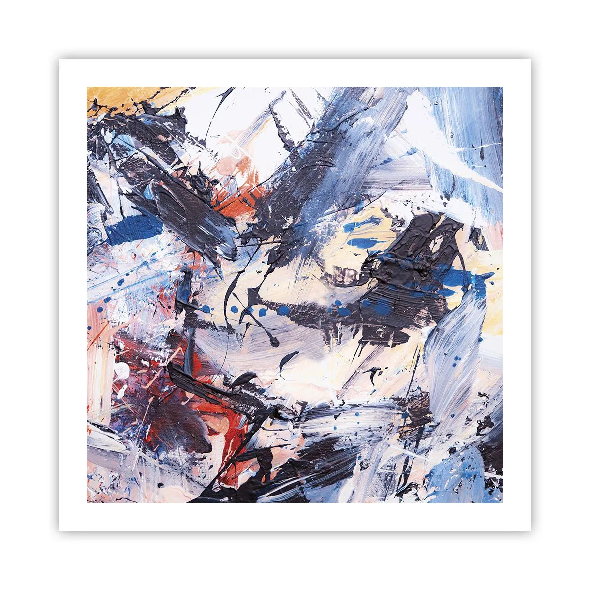 Plakát - Bláznivý tanec abstrakce - 60x60 cm