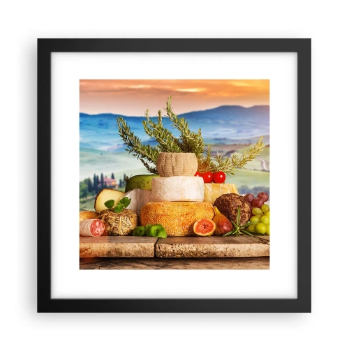 Plakát v černém rámu - Italská radost ze života - 30x30 cm