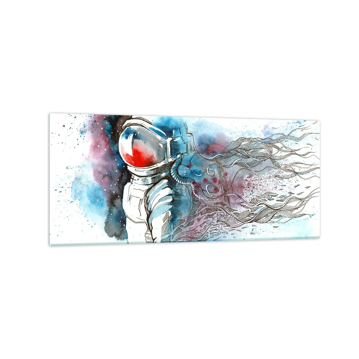 Obraz na skle - Sám s vesmírem - 120x50 cm