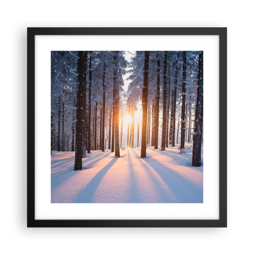 Plakát v černém rámu - Jasně černé na bílém - 40x40 cm