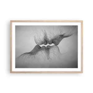 Plakát v rámu světlý dub - Polibek větru - 70x50 cm