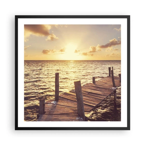 Plakát v černém rámu - Zlatá země laskavosti - 60x60 cm