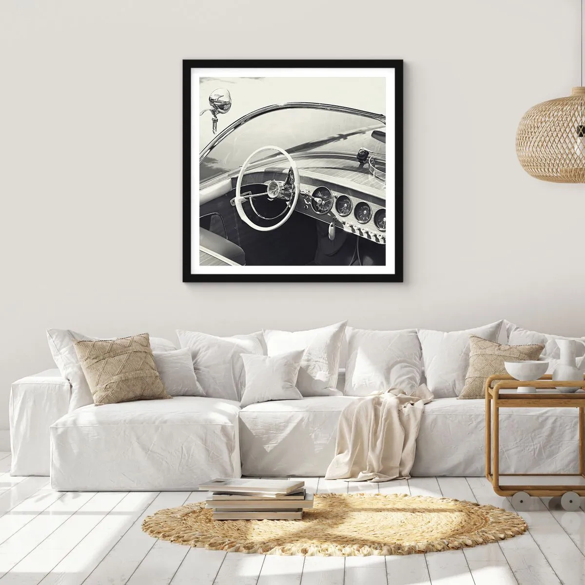 Plakát v černém rámu - Počasí pro bohaté - 50x50 cm