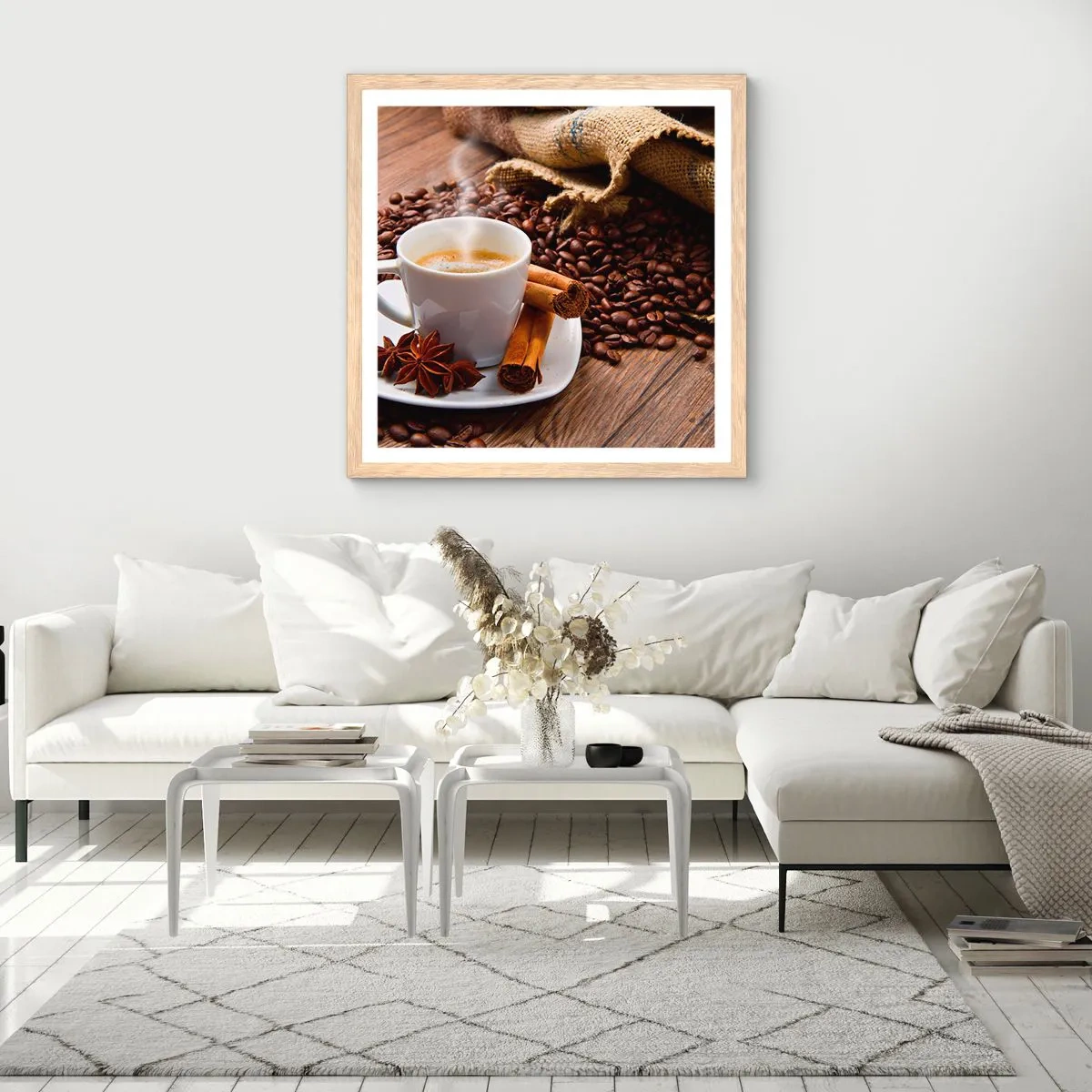Plakát v rámu světlý dub - Pikantní chuť a aroma - 40x40 cm