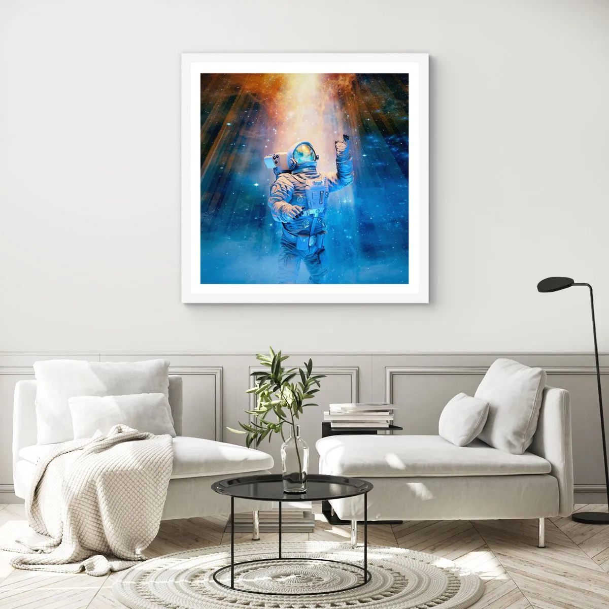 Plakát v bílém rámu - Konečně v cíli - 30x30 cm