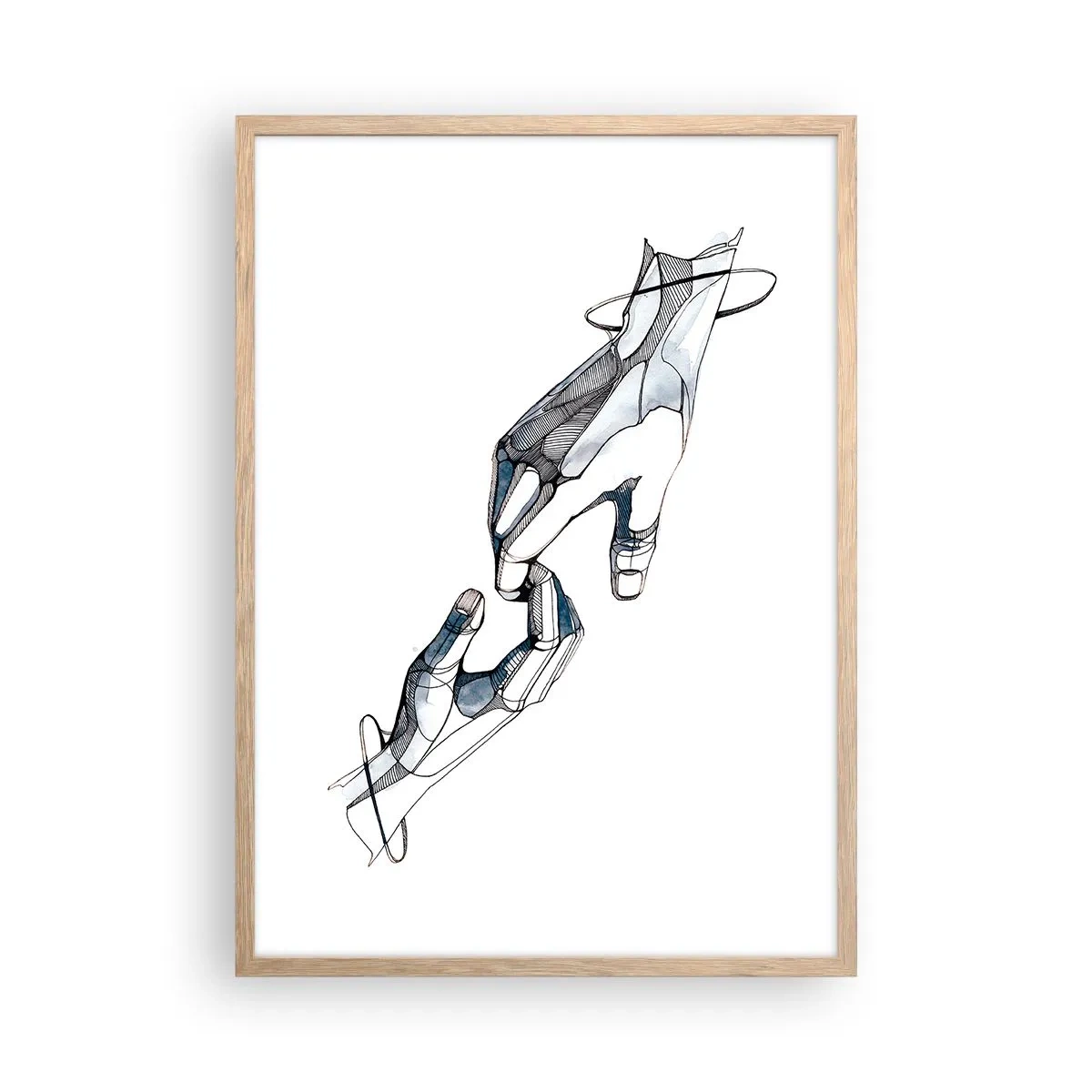 Plakát v rámu světlý dub - Dobré gesto - 50x70 cm