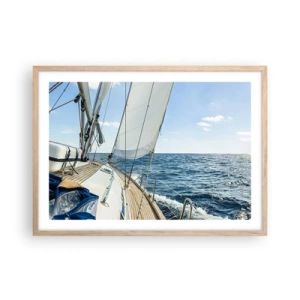 Plakát v rámu světlý dub - Ahoj, dobrodružství - 70x50 cm