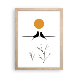Plakát v rámu světlý dub - Slavíčí večer - 30x40 cm