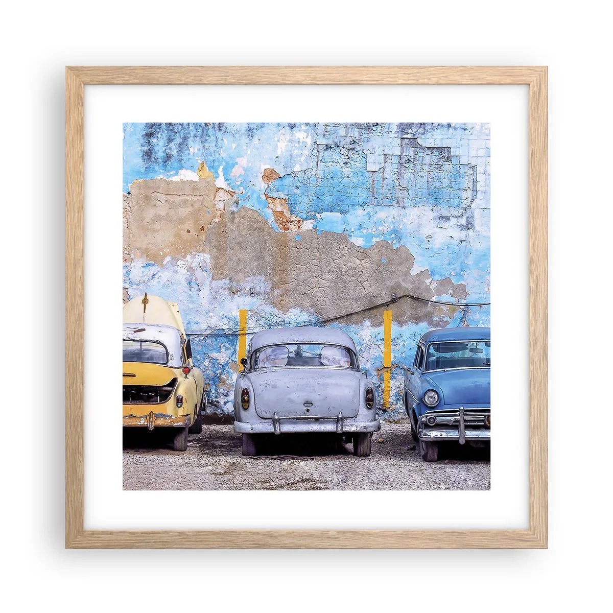 Plakát v rámu světlý dub - Setkání veteránů - 40x40 cm