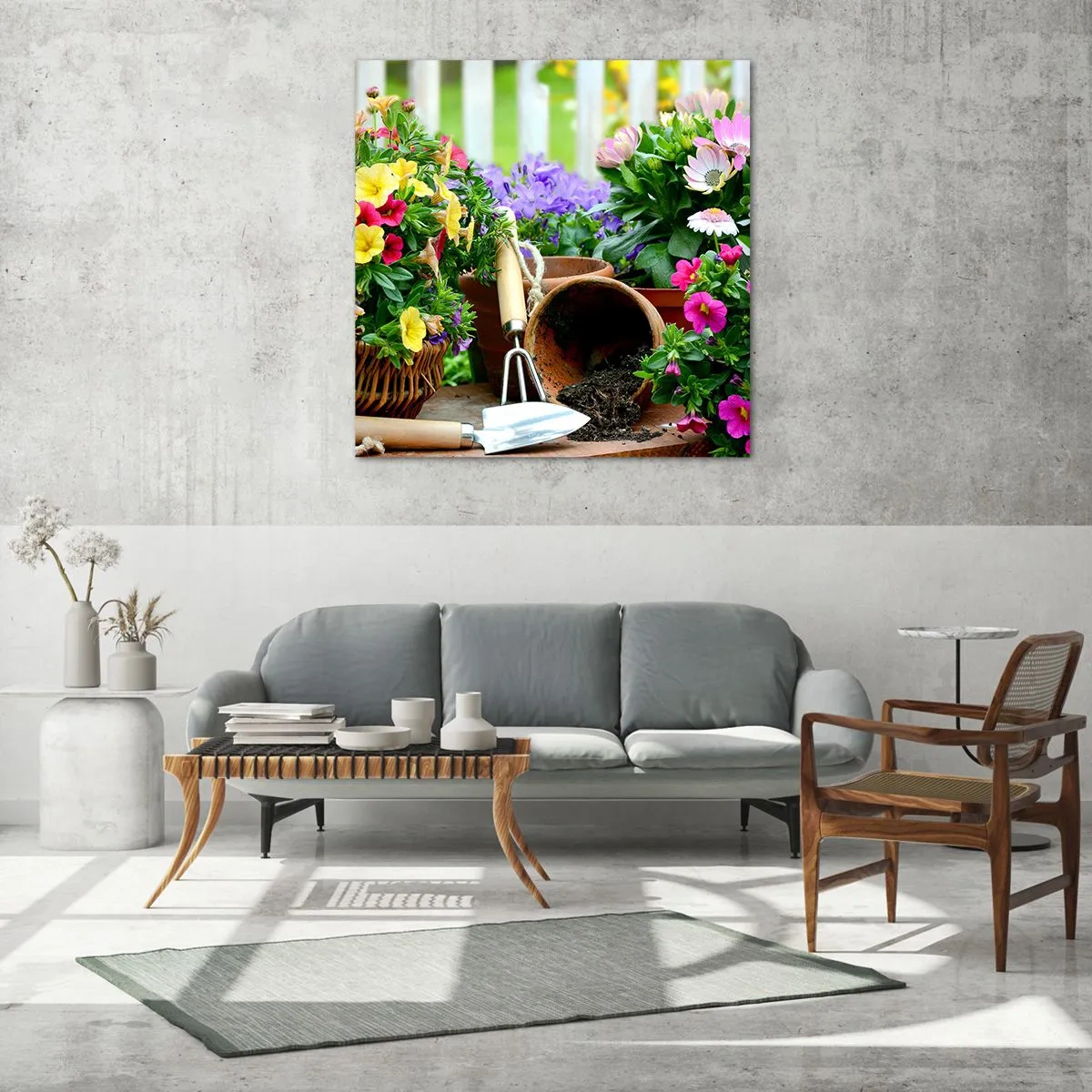 Obraz na skle - Zahrádka Žofky - 60x60 cm