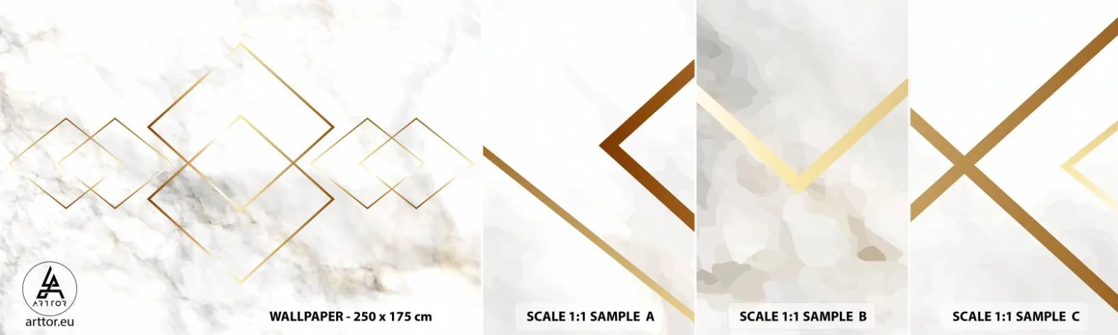 Vzor Fototapety Samolepicí Deluxe Sticker - Pohled na nekonečno - Abstrakce, Kus, Mramor - 100x30 cm