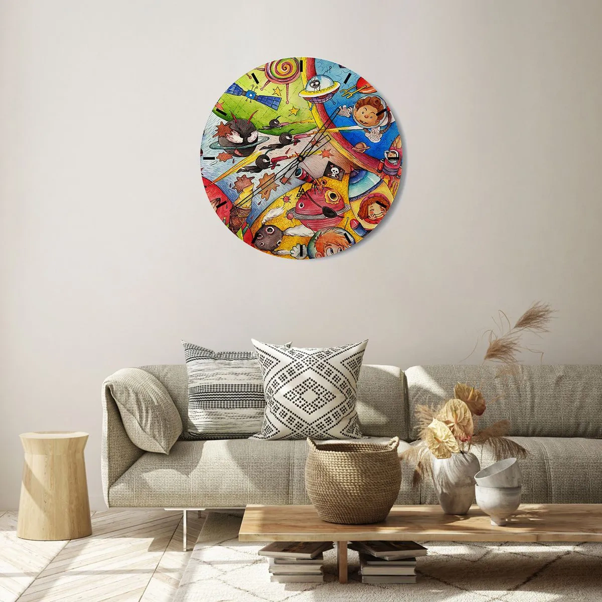 Nástěnné hodiny - Velké vesmírné dobrodružství - 40x40 cm