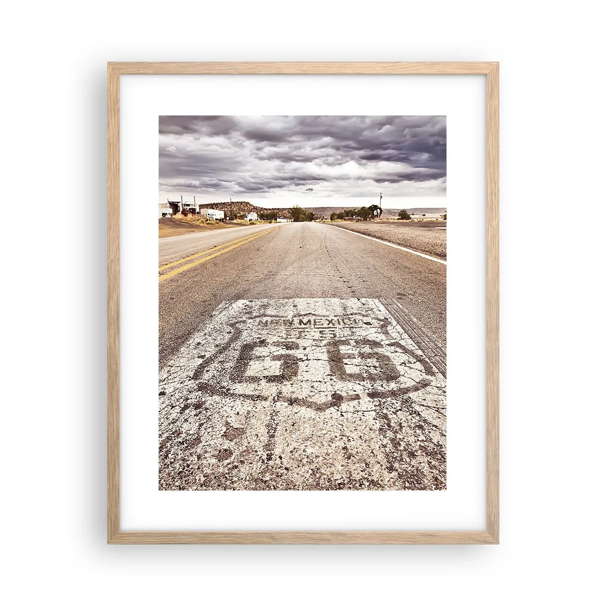 Plakát v rámu světlý dub - Mother Road - americká legenda - 40x50 cm
