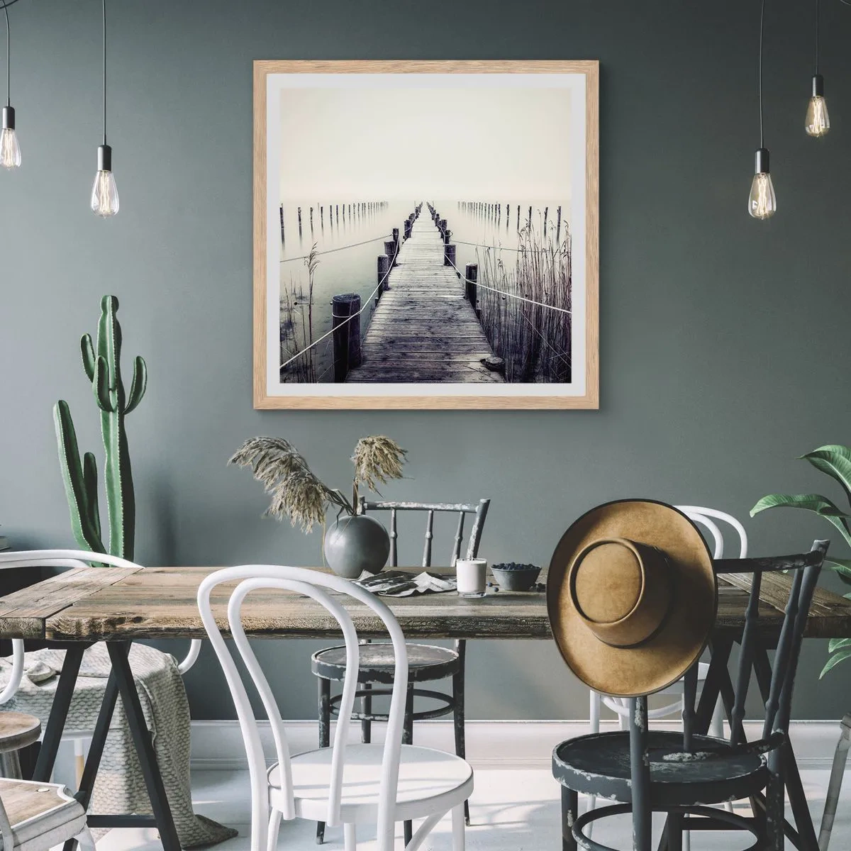 Plakát v rámu světlý dub - Ponoř se do klidu - 60x60 cm