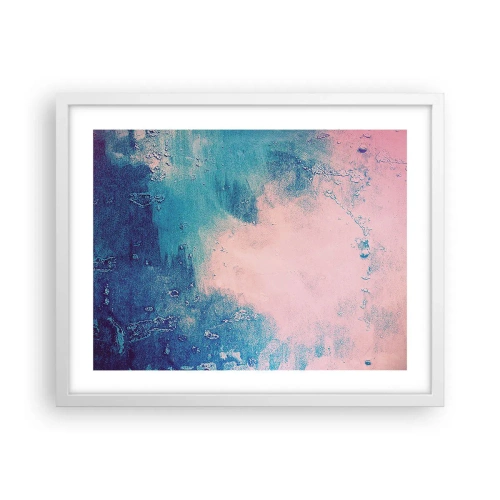 Plakát v bílém rámu - Modrá objetí - 50x40 cm