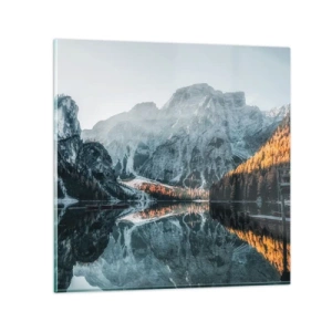 Obraz na skle - Zrcadlová krajina - 30x30 cm