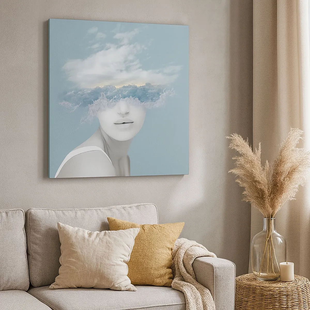 Obraz na plátně - S hlavou v oblacích - 30x30 cm
