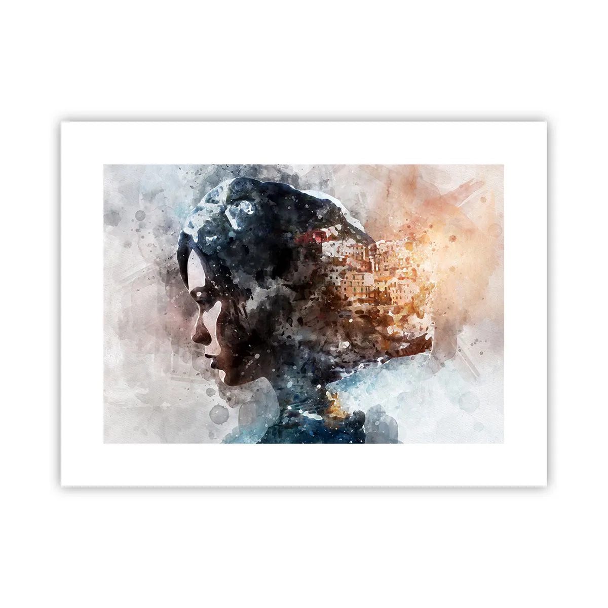 Plakát - Příběh o dívce s městem v pozadí - 40x30 cm