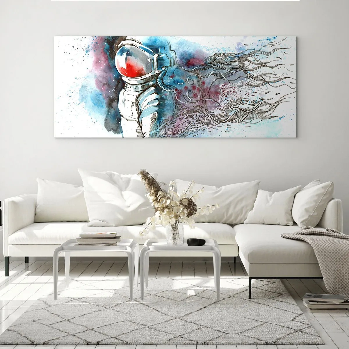 Obraz na skle - Sám s vesmírem - 160x50 cm