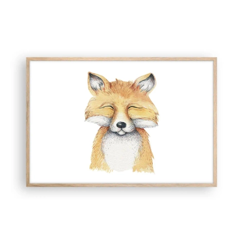 Plakát v rámu světlý dub - Liščí rozladěnost - 91x61 cm