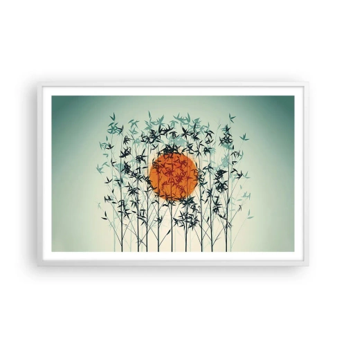 Plakát v bílém rámu - Japonské slunce - 91x61 cm