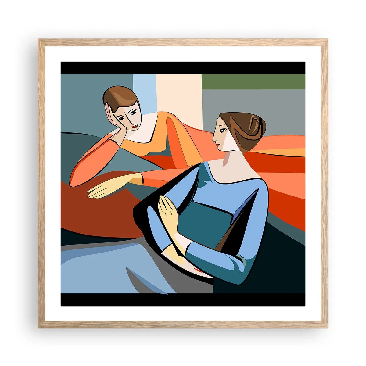 Plakát v rámu světlý dub - Chvíle svěření - 60x60 cm