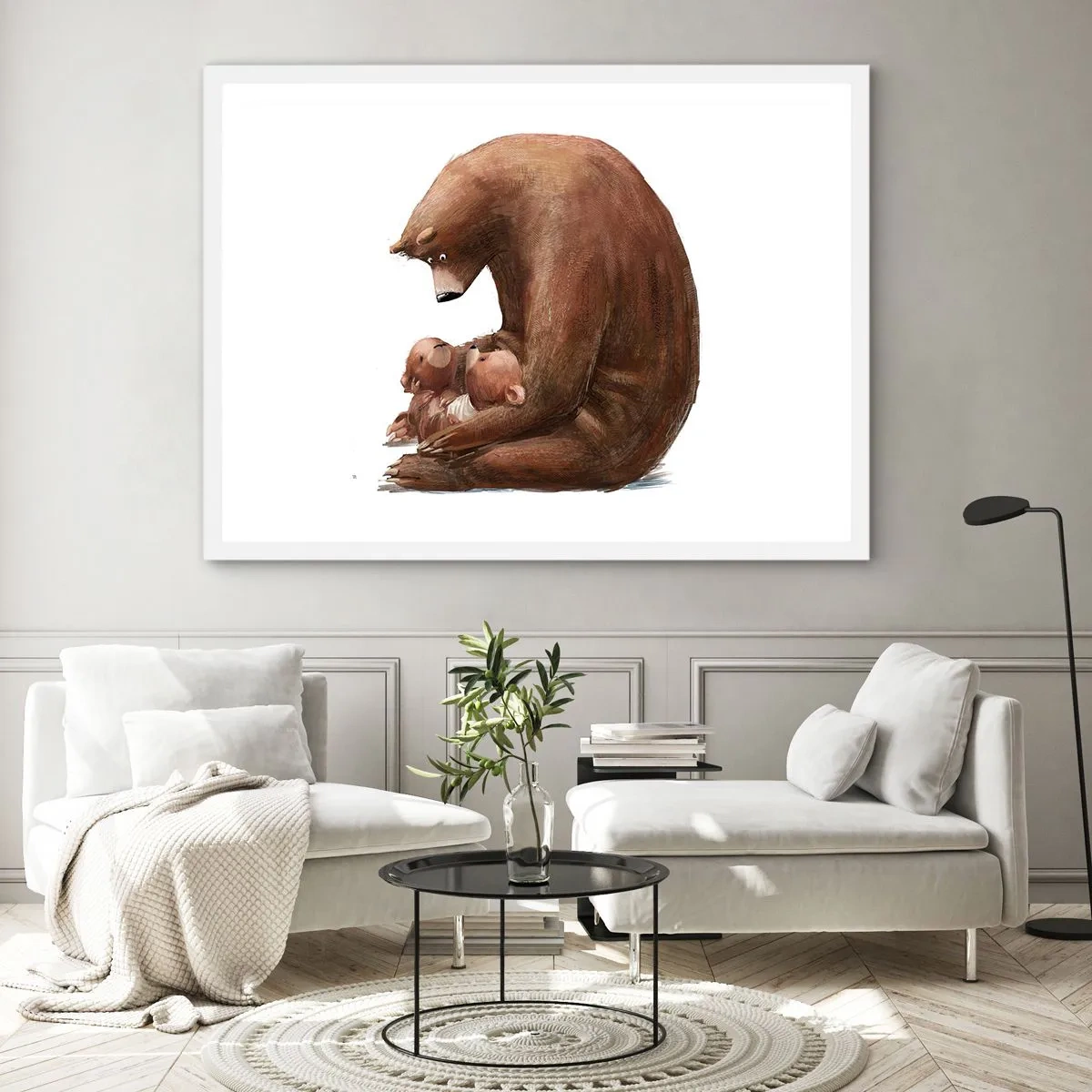 Plakát v bílém rámu - Sladké sny, děti - 91x61 cm