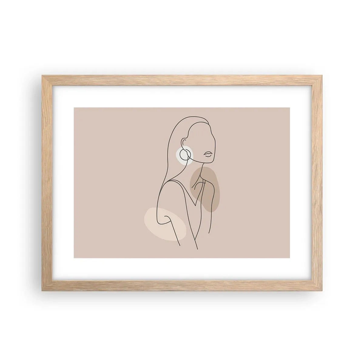 Plakát v rámu světlý dub - Dívčí ikona - 40x30 cm