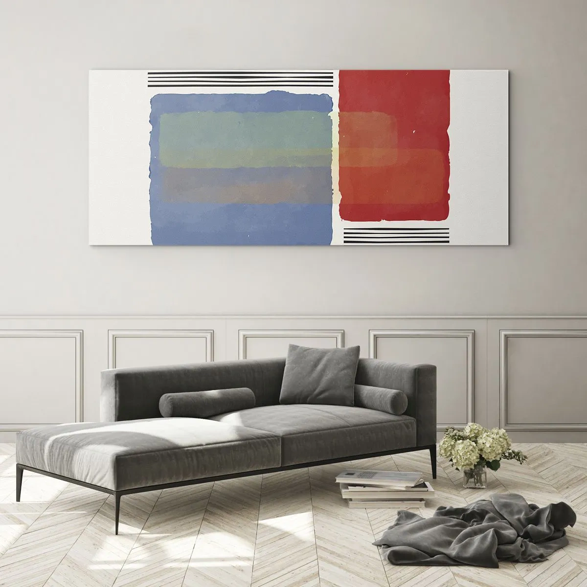 Obraz na skle - Duch a písmeno geometrie - 120x50 cm