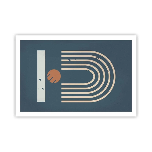 Plakát - Geometrie v námořnické modři - 91x61 cm