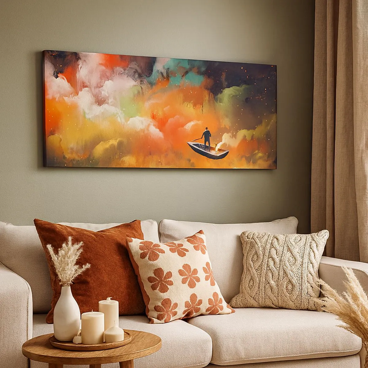 Obraz na plátně - Lodí galaxií - 100x40 cm