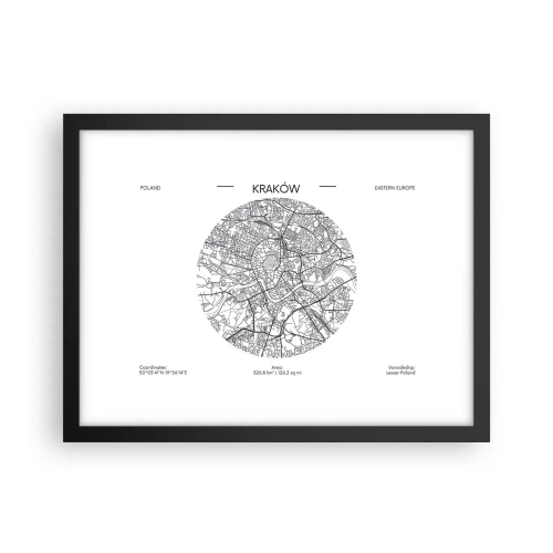 Plakát v černém rámu - Anatomie Krakova - 40x30 cm