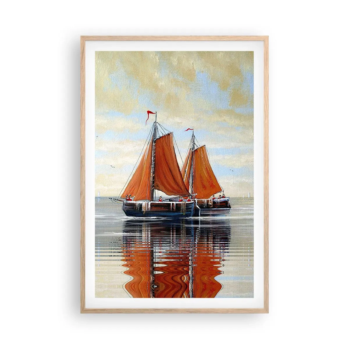 Plakát v rámu světlý dub - Pluj, námořníku… - 61x91 cm