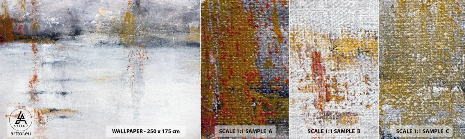 Vzor Fototapety Premium Canvas - Za závojem vzduchu - Abstrakce, Kus, Malování - 100x30 cm