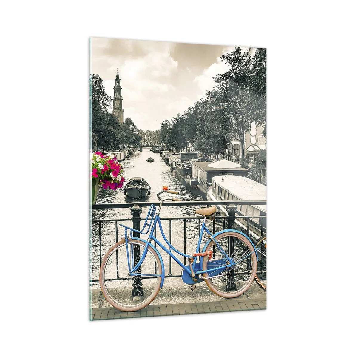 Obraz na skle - Barvy  amsterdamské ulice - 50x70 cm