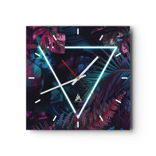 Nástěnné hodiny - Zahrada v disco stylu - 30x30 cm