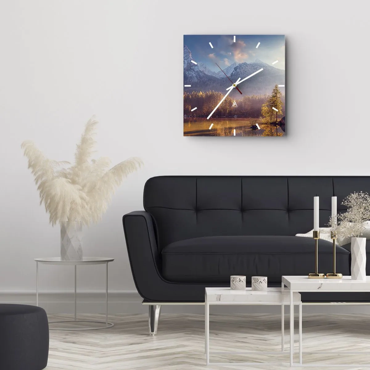 Nástěnné hodiny - V horách a údolích - 40x40 cm