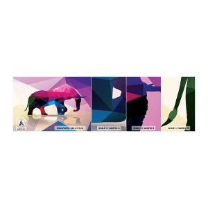 Vzor Fototapety Samolepicí Deluxe Sticker - Křišťálový dinosaurus - Zvířata, Slon, Geometrický obrazec - 100x30 cm