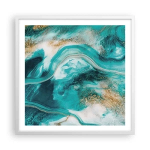 Plakát v bílém rámu - Řeka zlata - 60x60 cm